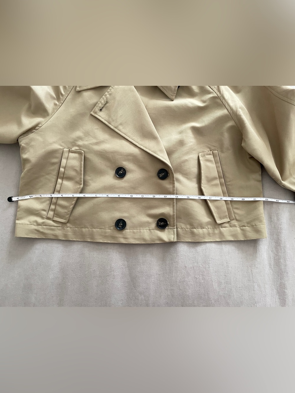ZARA Cropped Trench Coat in Beige - Picture 16 of 16